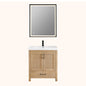Bondi 30" Single Bathroom Vanity in Light Brown with White Artificial Drop-in Sink