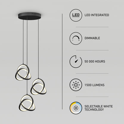 Zephyr 3-light LED pendant