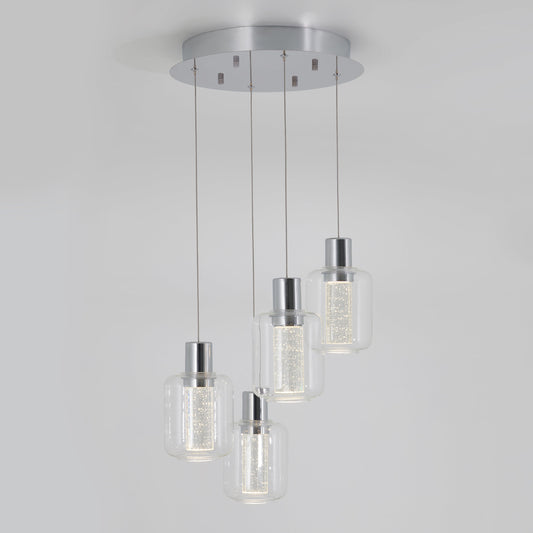 Champagne Globe 4-light LED pendant
