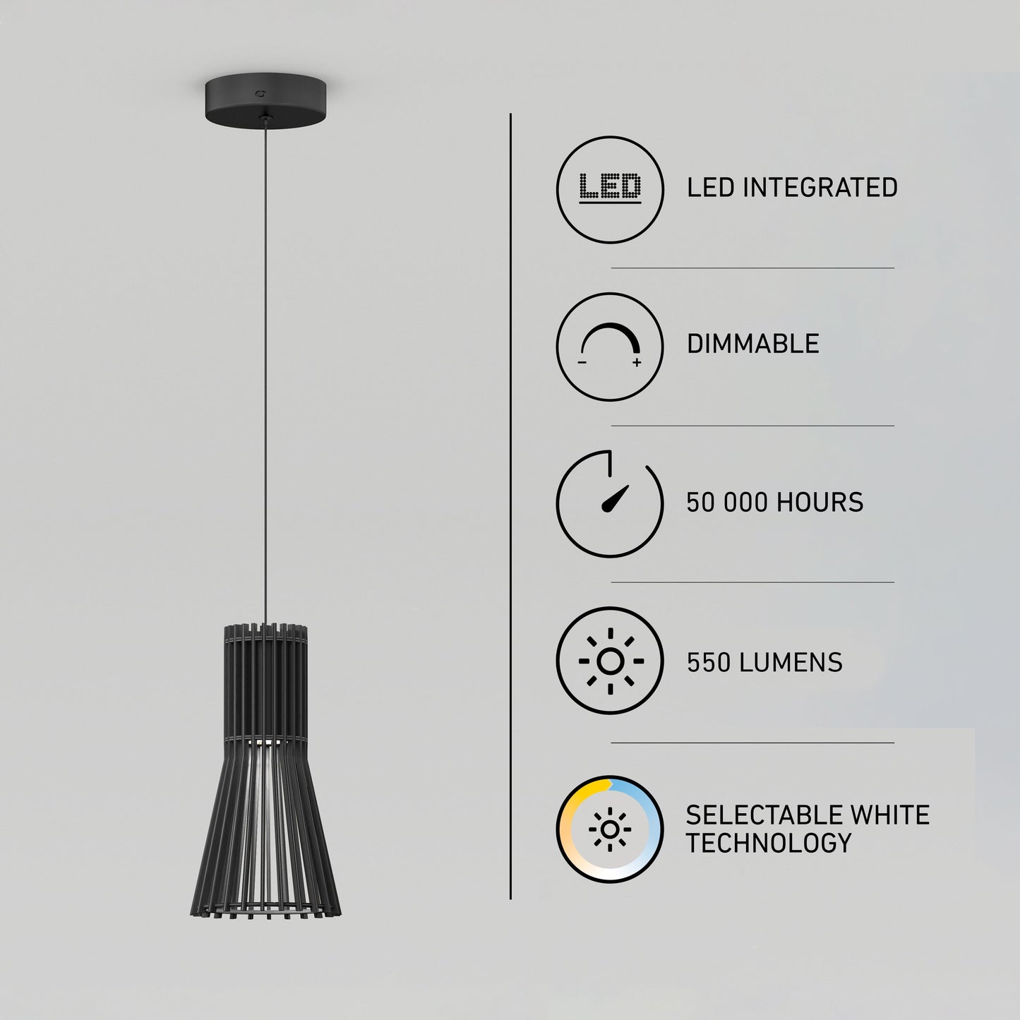 Kiyo modern LED pendant 3 CCT