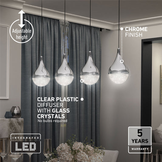 Glitzer 4-light LED pendant