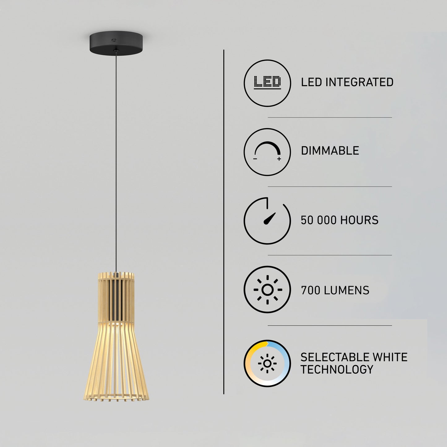 Kiyo modern LED pendant 3 CCT