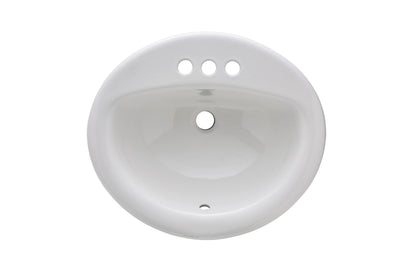 AS2108 20″ x 17″ x 7″  Topmount Lavatory Porcelain Sink (8″ Centerset)