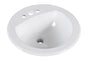 AS215 19″ x 19″ x 8″&nbsp; Topmount Round Lavatory Porcelain Sink