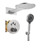 22" Wall Mounted Thermostatic Rainfall Shower System with Waterfall Showerhead