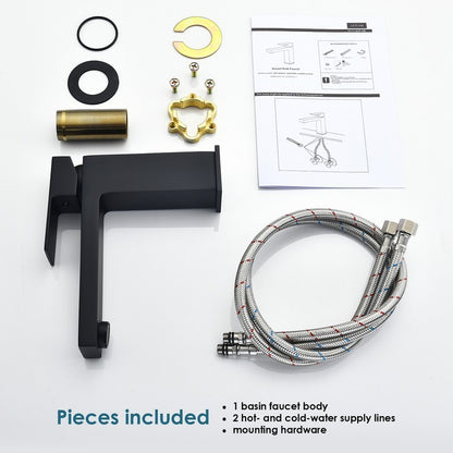 Aalst 6 3/8 Inch Single Hole Bathroom Faucet - Matte Black