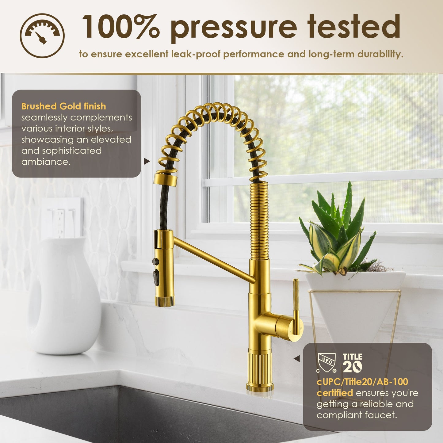Nette Single-Handle Kitchen Faucet with Pull Down Sprayer