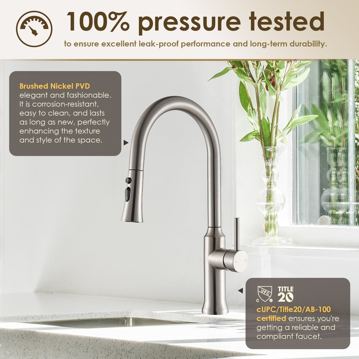 Oribe Single-Handle Kitchen Faucet with Pull Down Sprayer