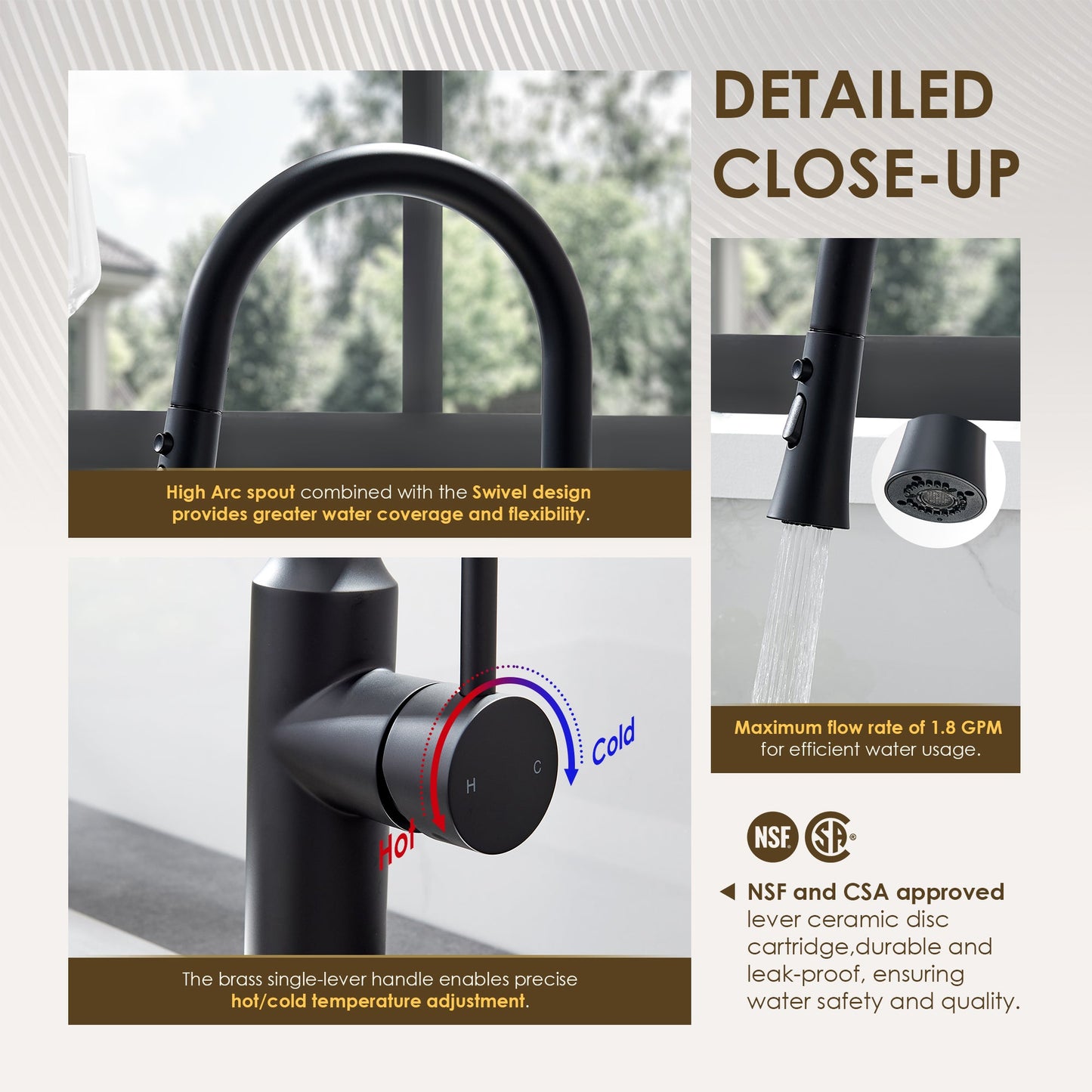 Oribe Single-Handle Kitchen Faucet with Pull Down Sprayer