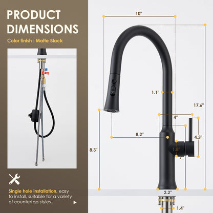 Oribe Single-Handle Kitchen Faucet with Pull Down Sprayer
