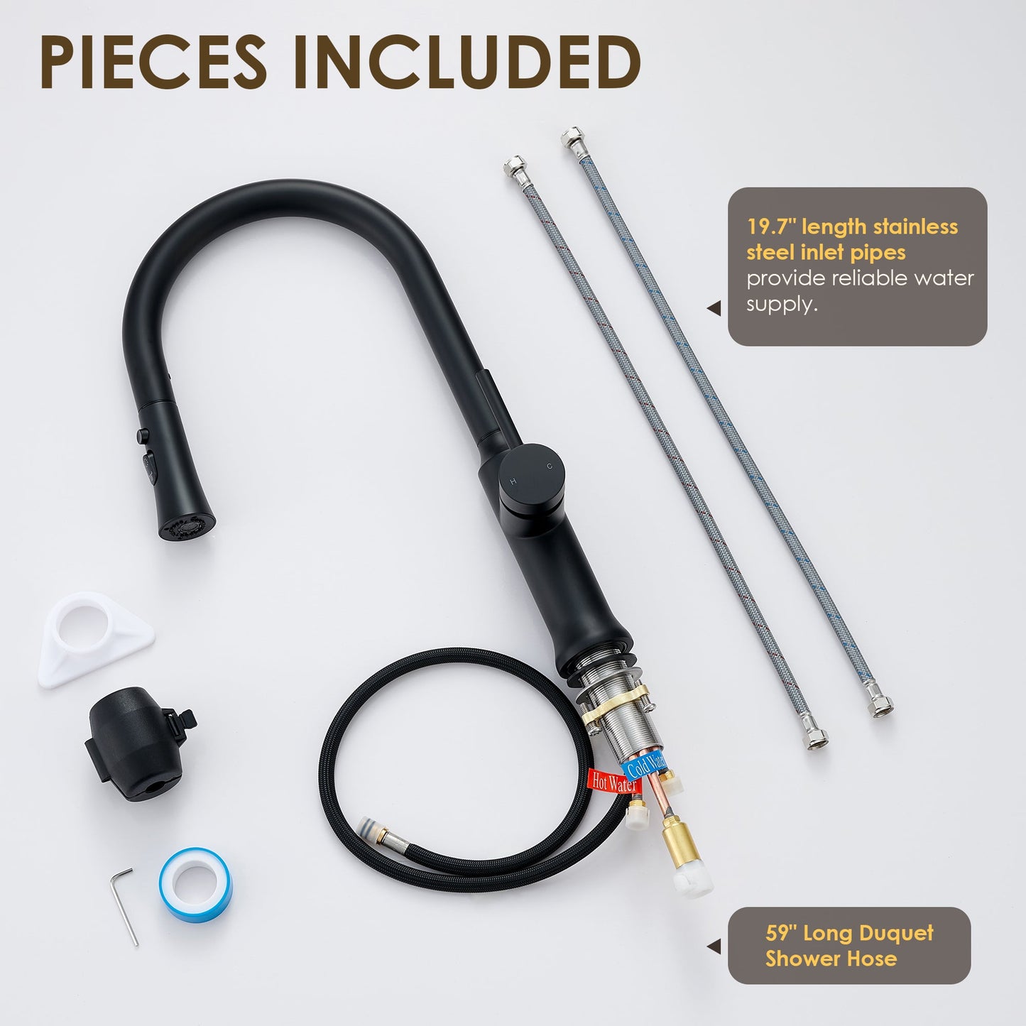 Oribe Single-Handle Kitchen Faucet with Pull Down Sprayer