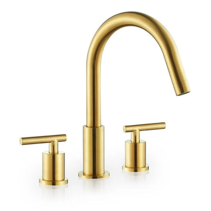 Balen 10 3/8 Inch Widespread Two Handle High-Arc Bathroom Faucet, Brushed Gold