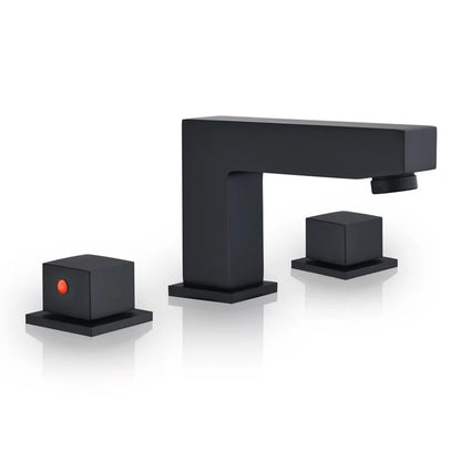 Linter 3 7/8 Inch Widespread Two Handle Bathroom Faucet - Matte Black