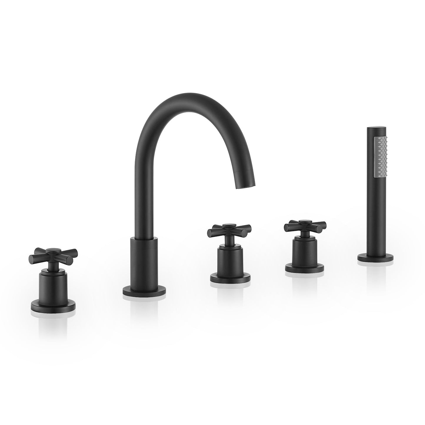 Sorlia Cross Handles Deck-Mount Roman Tub Faucet with Handshower