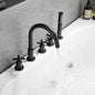 Sorlia Cross Handles Deck-Mount Roman Tub Faucet with Handshower