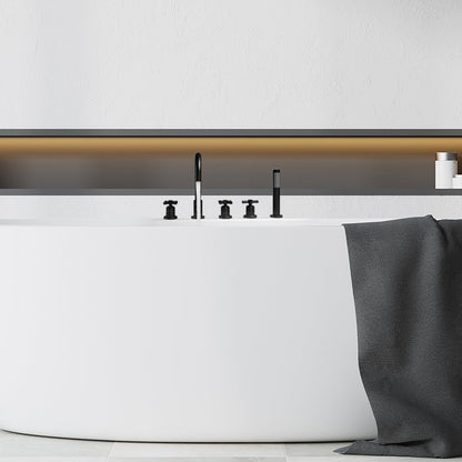 Sorlia Cross Handles Deck-Mount Roman Tub Faucet with Handshower