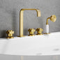 Vikran Triple Handle Deck-Mount Roman Tub Faucet Trim with Handshower
