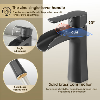 Tatcha Single Hole Single-Handle Waterfall Bathroom Faucet