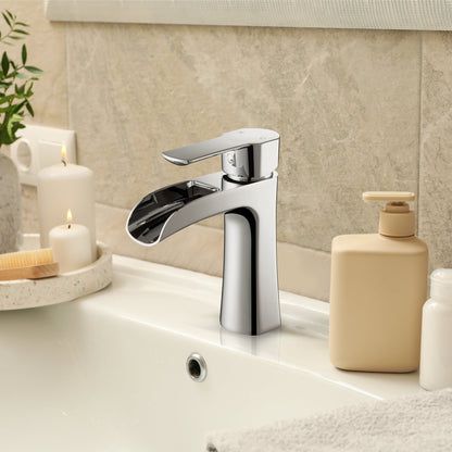 Tatcha Single Hole Single-Handle Waterfall Bathroom Faucet