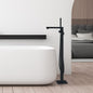 Campia 41 1/8 Inch Single Lever Handle Freestanding Floor Mounted Tub Filler with Handshower, Matte Black
