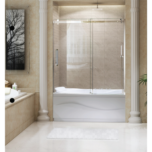 Frameless Single Sliding Bathtub Doors