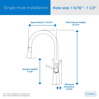 Single Handle Pull-Down Kitchen Faucet