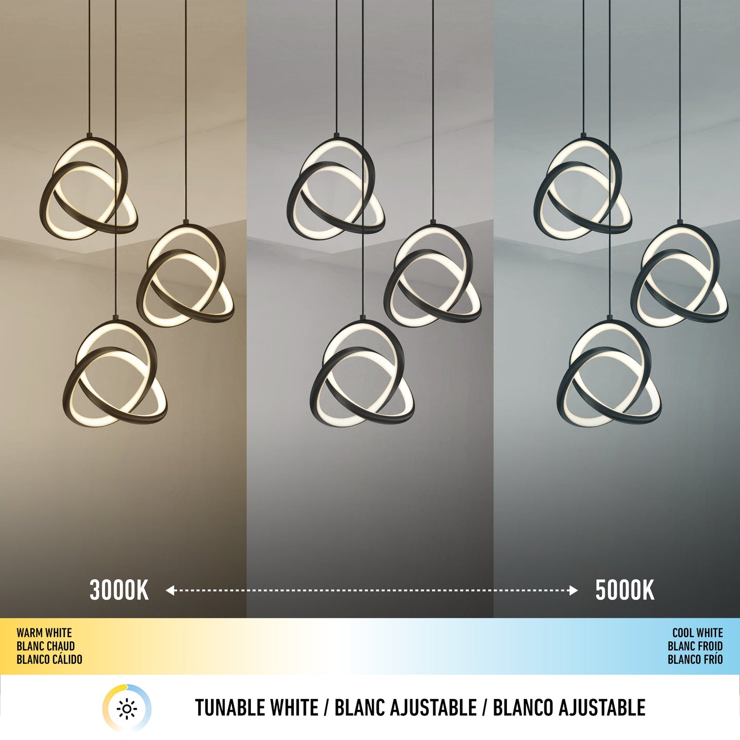 Zephyr 3-light LED pendant