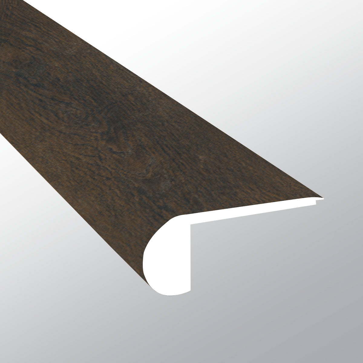 Barrell ( FLUSH STAIR NOSE [ Wood • Matte • Dark ] - LVT * LUXURY VINYL TRIM ) | 2 3/4" X 3/4" X 94"