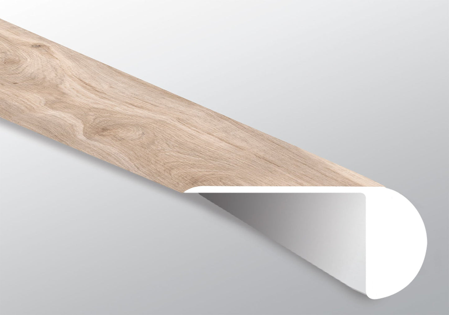 Bayhill Blonde ( OVERLAPPING STAIR NOSE [ Wood • Matte • Medium ] - LVT * LUXURY VINYL TRIM ) | 2 1/4" X 1" X 94"