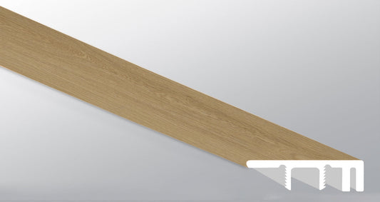 Bayside Buff ( END CAP LARGE [ Wood • Matte • Medium ] - LVT * LUXURY VINYL TRIM ) | 1 1/2" X 1/2" X 94"