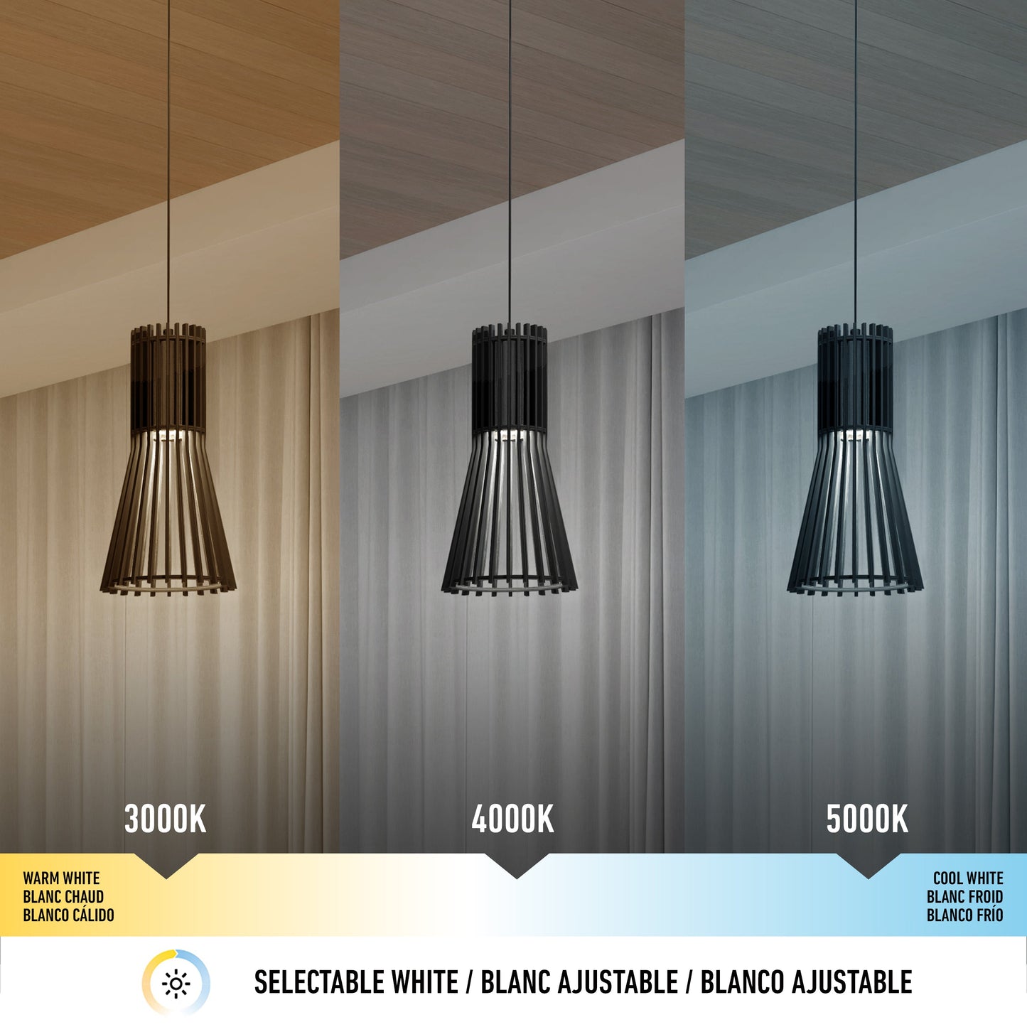 Kiyo modern LED pendant 3 CCT