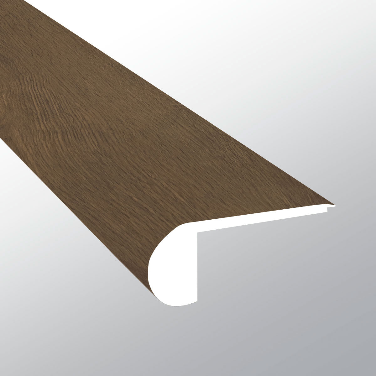 BECKLEY BRUNO ( FLUSH STAIR NOSE [ Wood • Matte • Dark ] - LVT * LUXURY VINYL TRIM ) | 2 3/4" X 3/4" X 94"