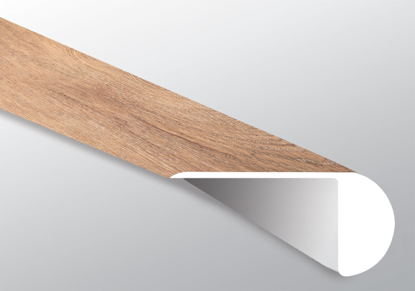 Bellamy Brooks ( OVERLAPPING STAIR NOSE [ Wood • Matte • Medium ] - LVT * LUXURY VINYL TRIM ) | 2 1/4" X 1" X 94"