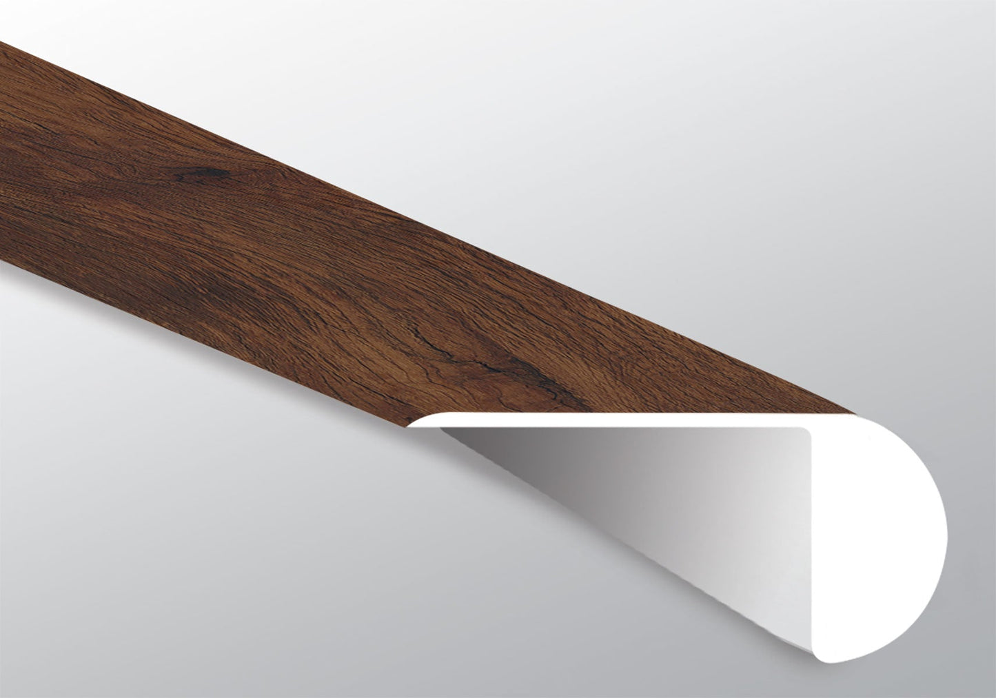 Braly ( OVERLAPPING STAIR NOSE [ Wood • Matte • Dark ] - LVT * LUXURY VINYL TRIM ) | 2 1/4" X 1" X 94"