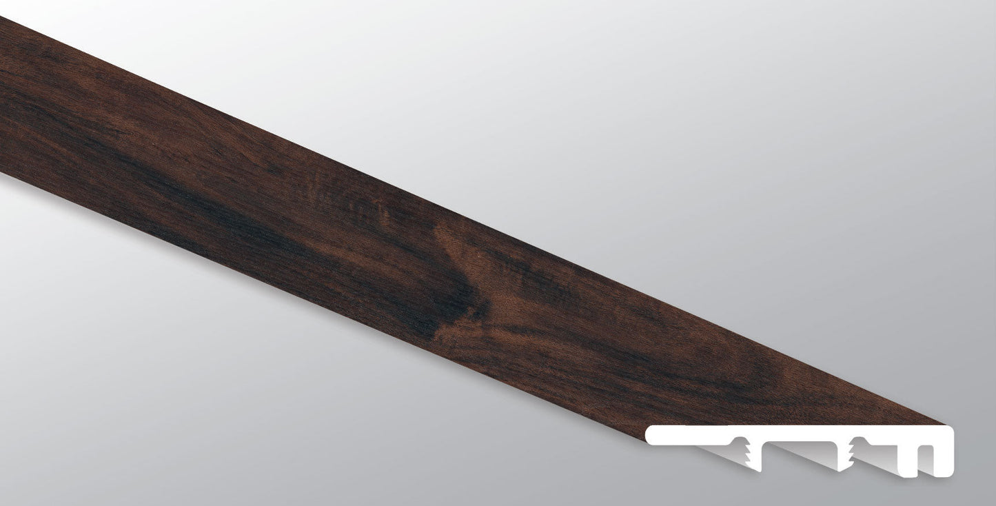 Burnished Acacia ( END CAP [ Wood • Matte • Dark ] - LVT * LUXURY VINYL TRIM ) | 1 1/2" X 1/4" X 94"