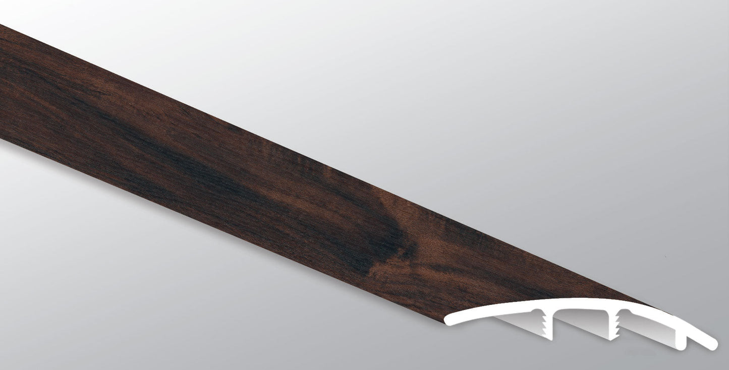 Burnished Acacia ( REDUCER [ Wood • Matte • Dark ] - LVT * LUXURY VINYL TRIM ) | 1 3/4" X 3/8" X 94"