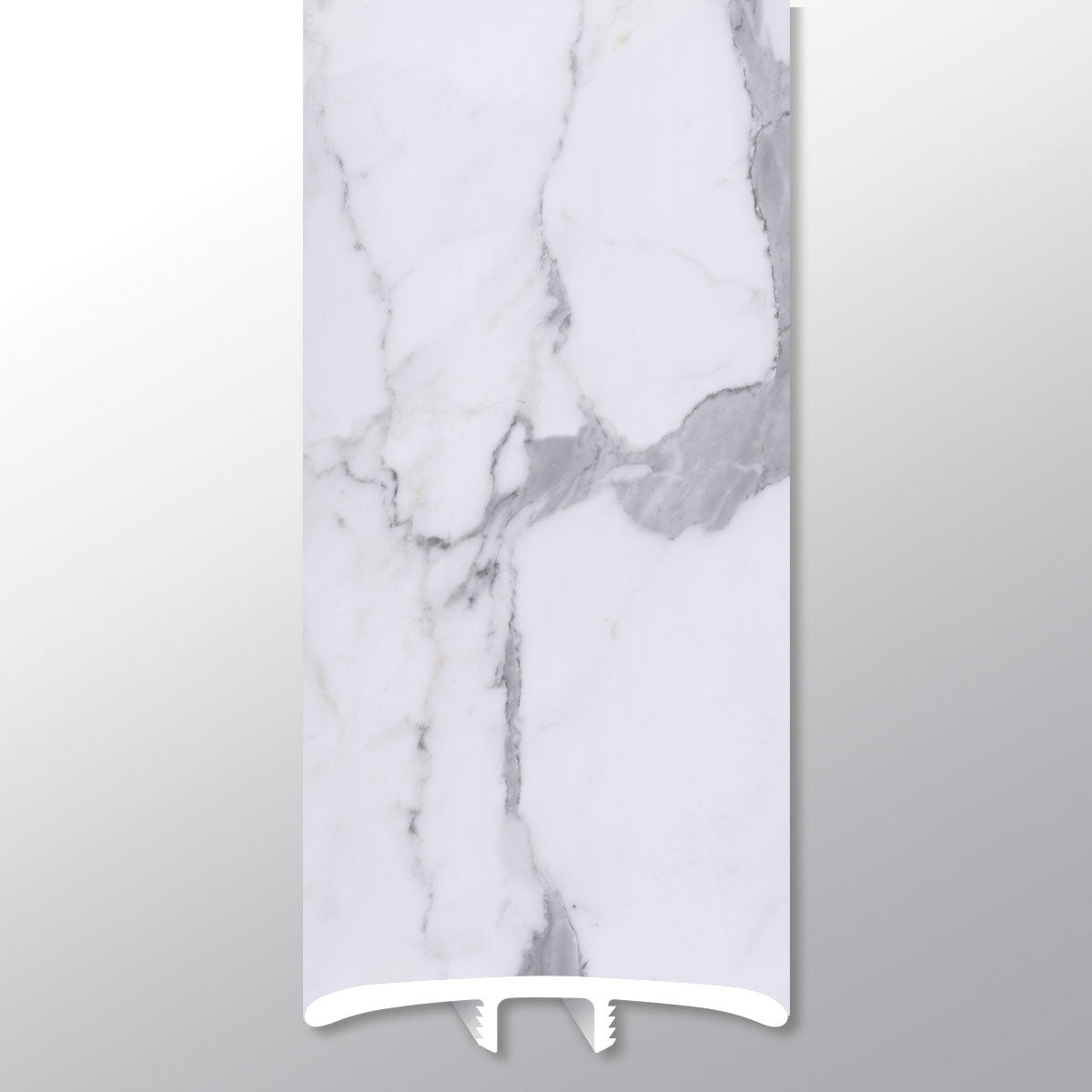 Calacatta Legend ( T MOLDING [ Marble • Matte • Light ] - LVT * LUXURY VINYL TRIM ) | 1 3/4" X 1/4" X 94"