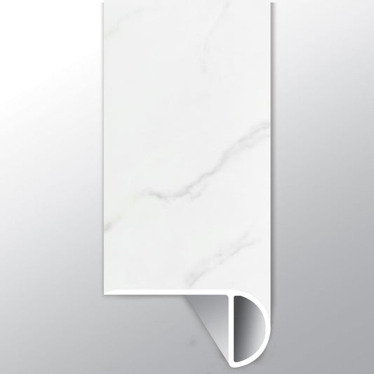 Calacatta Marbello ( OVERLAPPING STAIR NOSE [ Marble • Matte • Light ] - LVT * LUXURY VINYL TRIM ) | 2 1/4" X 1" X 94"