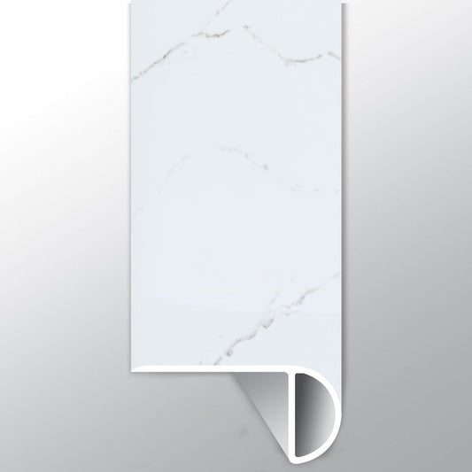 Calacatta Serra ( OVERLAPPING STAIR NOSE [ Marble • Matte • Light ] - LVT * LUXURY VINYL TRIM ) | 2 1/4" X 1" X 94"