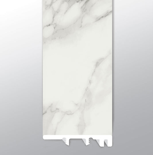 Calacatta Venosa Gold ( END CAP [ Marble • Matte • Light ] - LVT * LUXURY VINYL TRIM ) | 1 1/2" X 1/4" X 94"