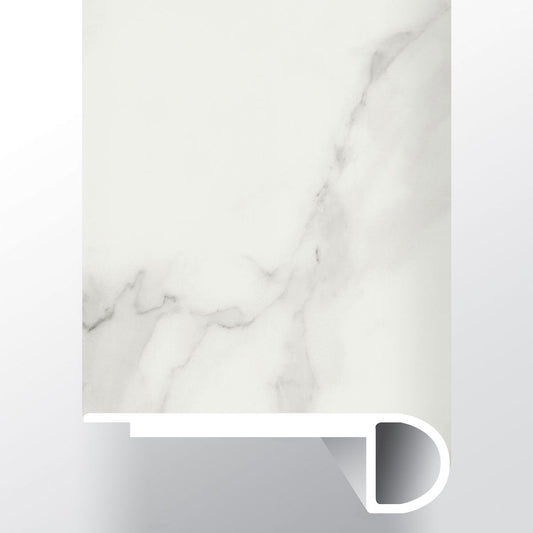 Calacatta Venosa Gold ( FLUSH STAIR NOSE [ Marble • Matte • Light ] - LVT * LUXURY VINYL TRIM ) | 2 3/4" X 3/4" X 94"