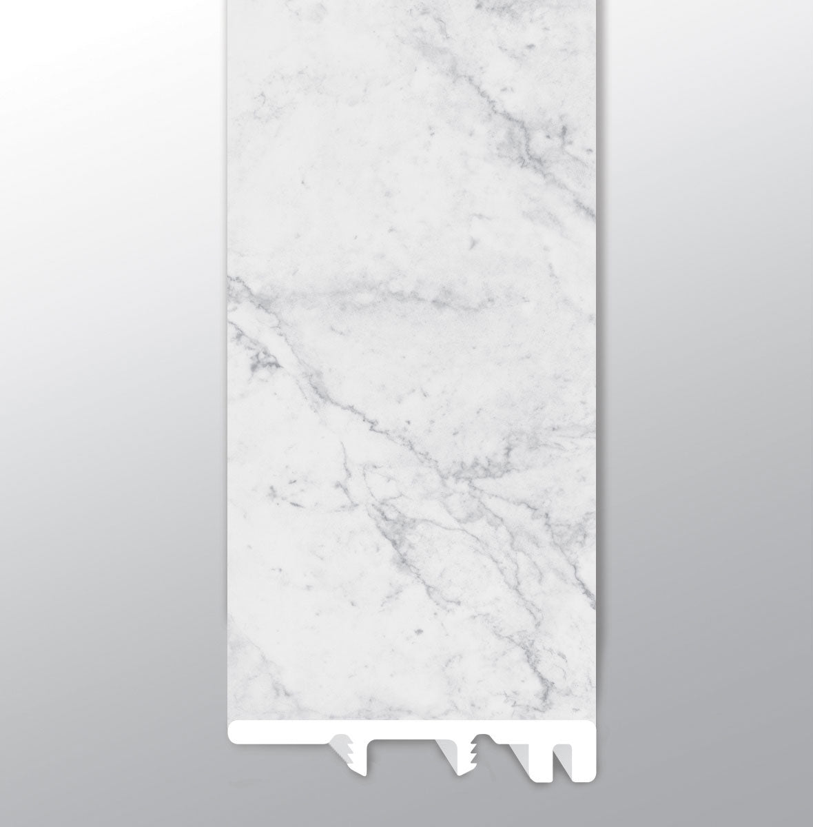Carrara Avell ( END CAP [ Marble • Matte • Light ] - LVT * LUXURY VINYL TRIM ) | 1 1/2" X 1/4" X 94"