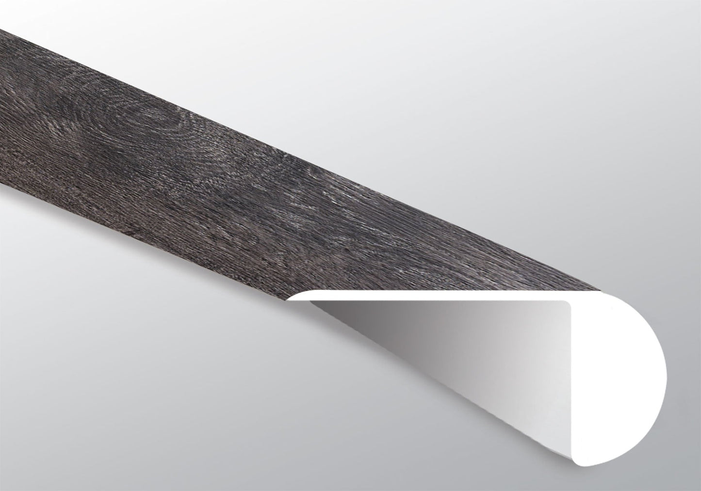 Dakworth ( OVERLAPPING STAIR NOSE [ Wood • Matte • Dark ] - LVT * LUXURY VINYL TRIM ) | 2 1/4" X 1" X 94"