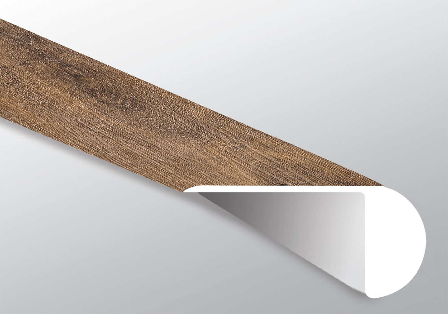 Hatfield ( OVERLAPPING STAIR NOSE [ Wood • Matte • Dark ] - LVT * LUXURY VINYL TRIM ) | 2 1/4" X 1" X 94"
