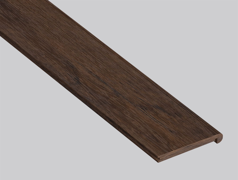 Hillsdale ( FLUSH STAIR NOSE [ Wood • Matte • Dark ] - LVT * LUXURY VINYL TRIM ) | 2 3/4" X 3/4" X 94"