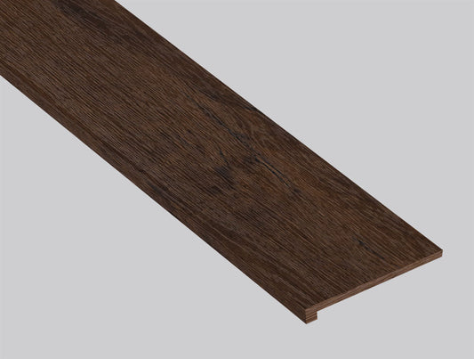 Hillsdale ( STAIR TREAD EASED EDGE [ Wood • Matte • Dark ] - LVT * LUXURY VINYL TRIM ) | 1 1/2" X 1/4" X 47 1/2"