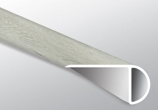 Kardigan ( OVERLAPPING STAIR NOSE [ Wood • Matte • Light ] - LVT * LUXURY VINYL TRIM ) | 2 1/4" X 1" X 94"