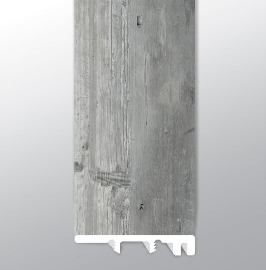 Kingsdown Gray ( END CAP [ Wood • Matte • Medium ] - LVT * LUXURY VINYL TRIM ) | 1 1/2" X 1/4" X 94"