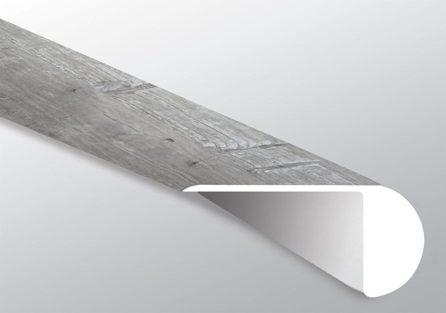 Kingsdown Gray ( OVERLAPPING STAIR NOSE [ Wood • Matte • Medium ] - LVT * LUXURY VINYL TRIM ) | 2 1/4" X 1" X 94"