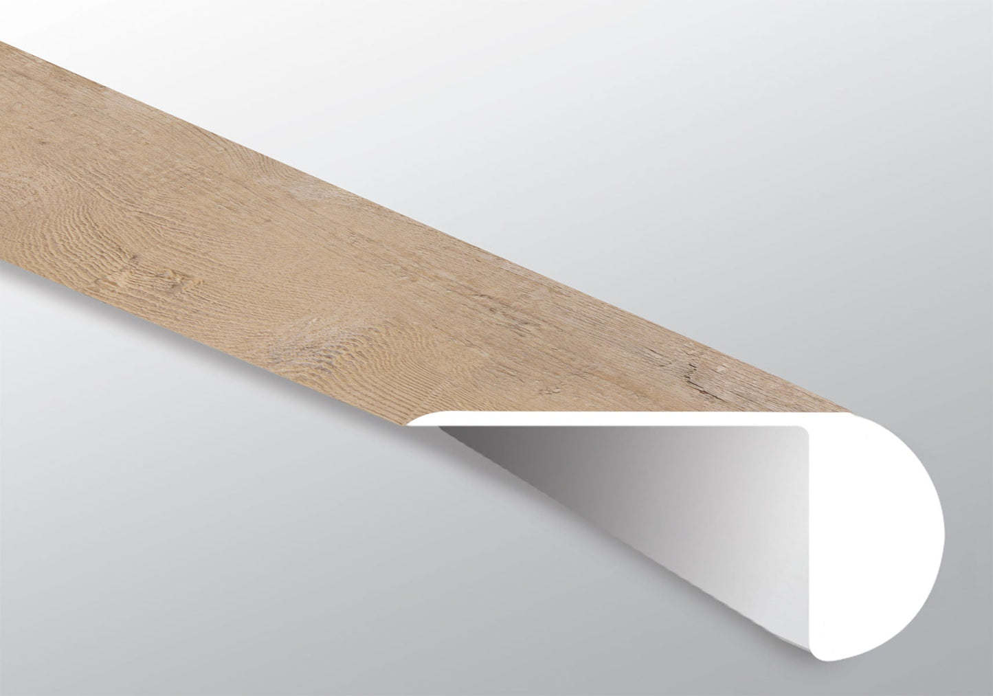 Lime Washed Oak ( OVERLAPPING STAIR NOSE [ Wood • Matte • Medium ] - LVT * LUXURY VINYL TRIM ) | 2 1/4" X 1" X 94"